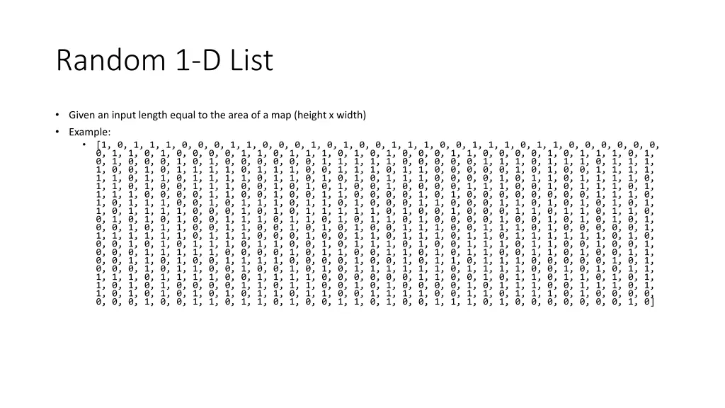 random 1 d list