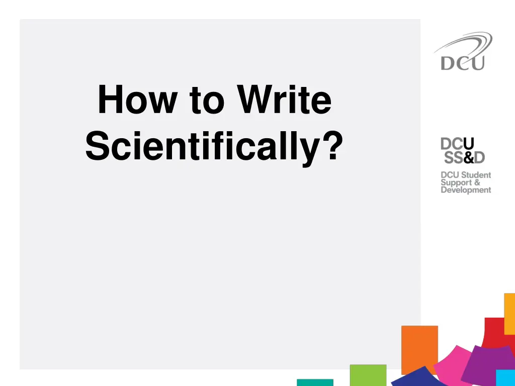 how to write scientifically