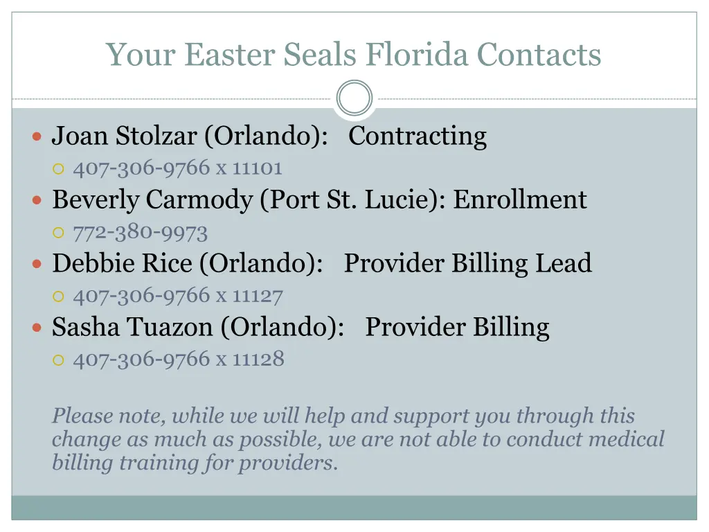 your easter seals florida contacts