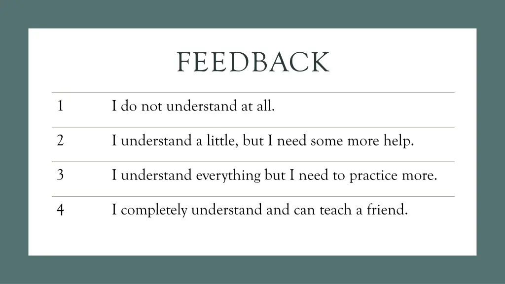 feedback