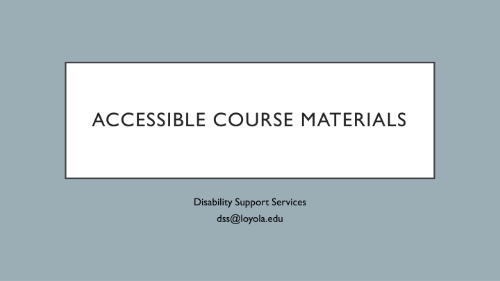 accessible course materials