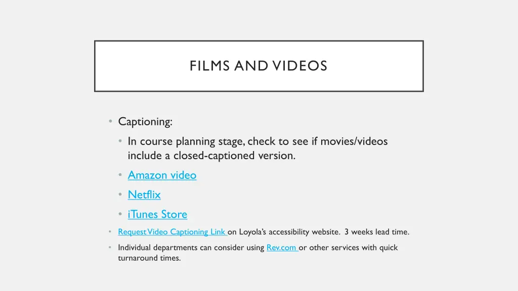 films and videos