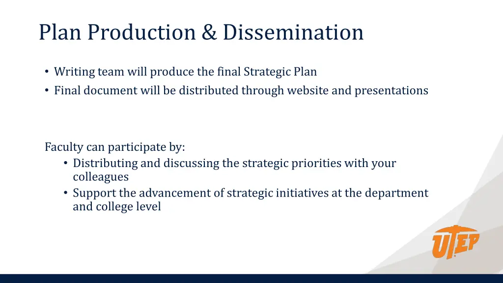 plan production dissemination