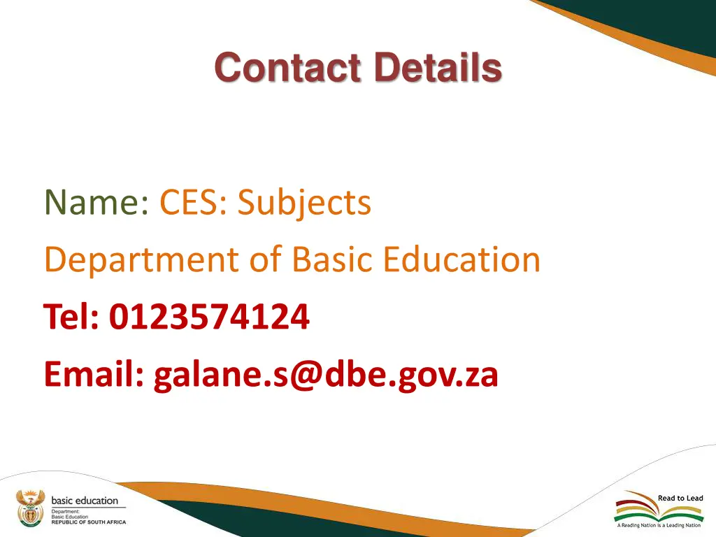 contact details