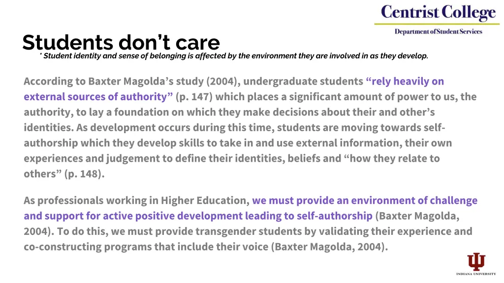 students don t care student identity and sense