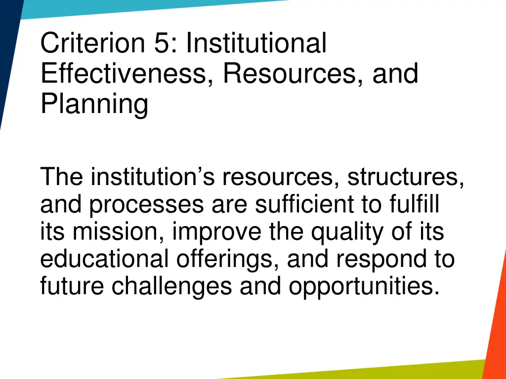 criterion 5 institutional effectiveness resources 1