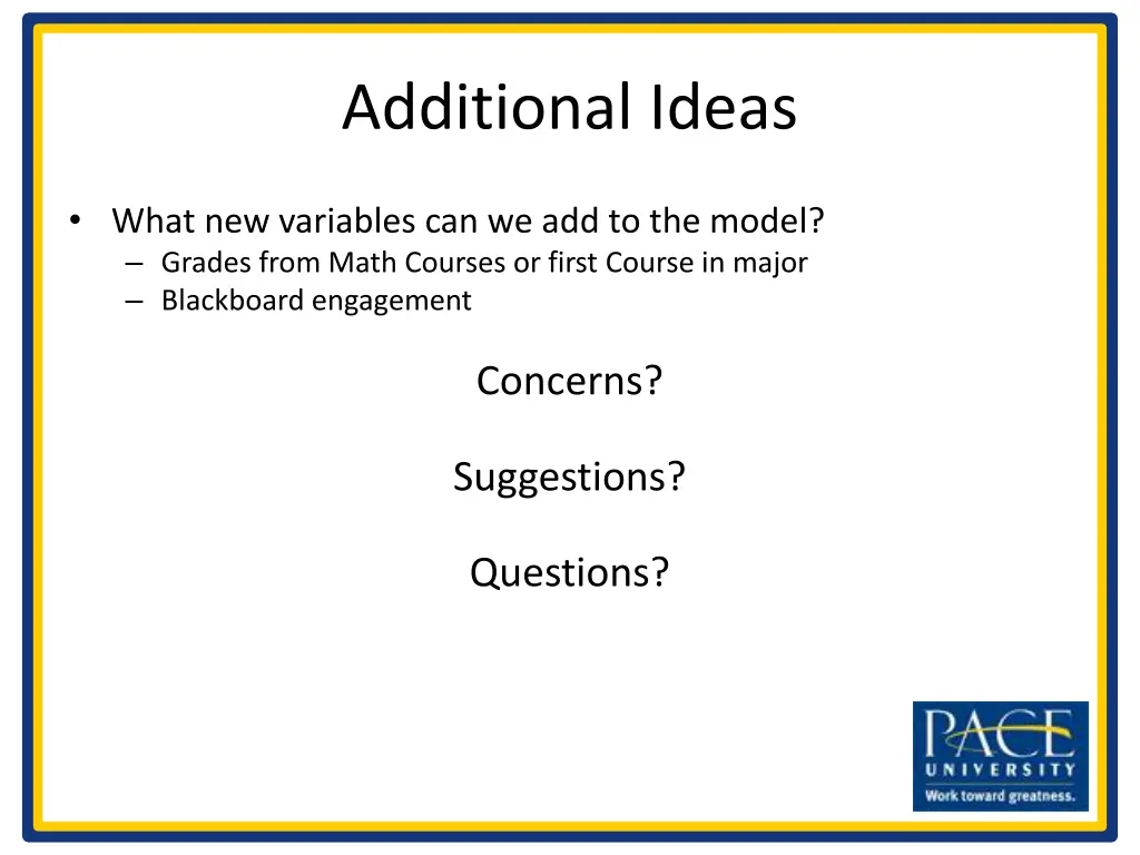 additional ideas