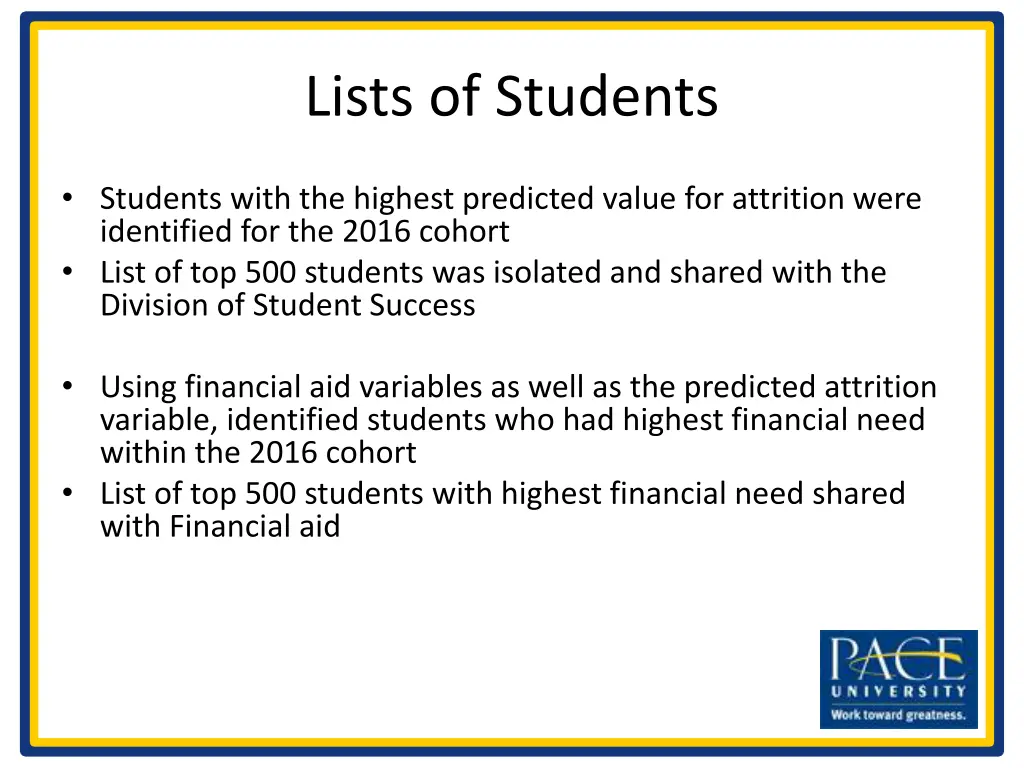lists of students