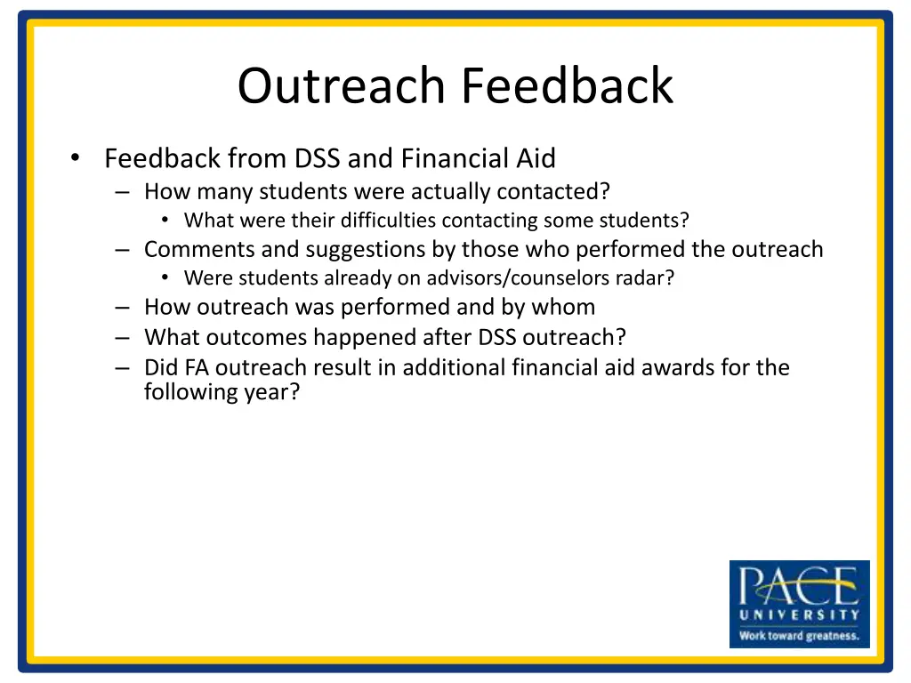 outreach feedback