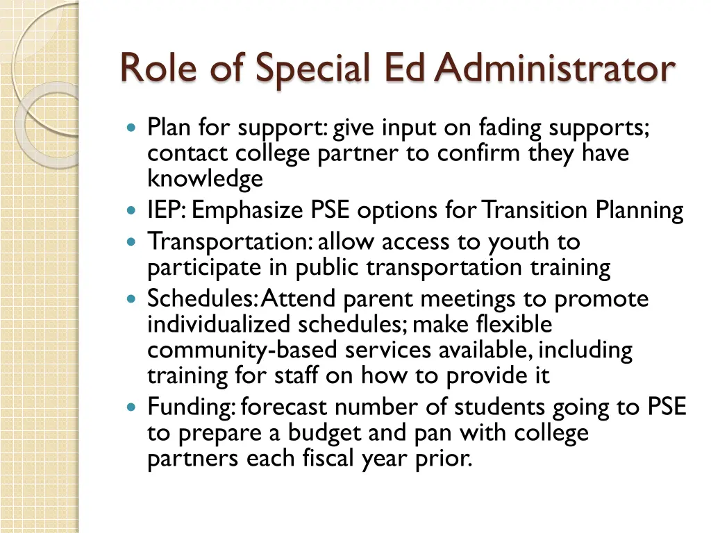 role of special ed administrator 1