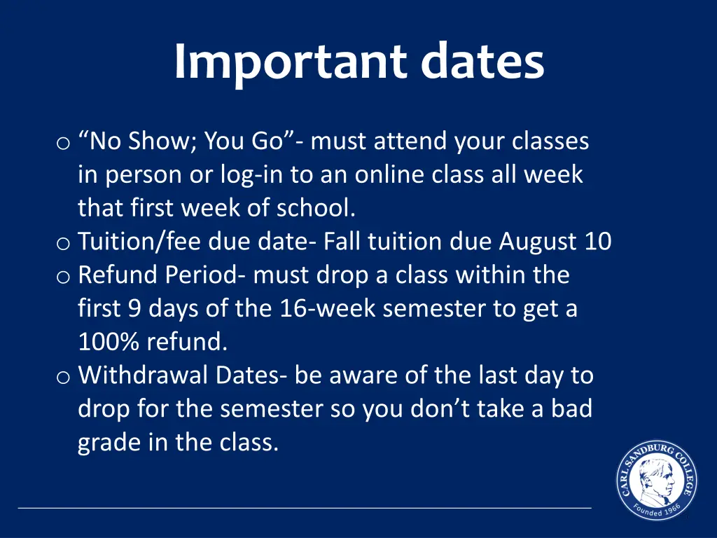 important dates