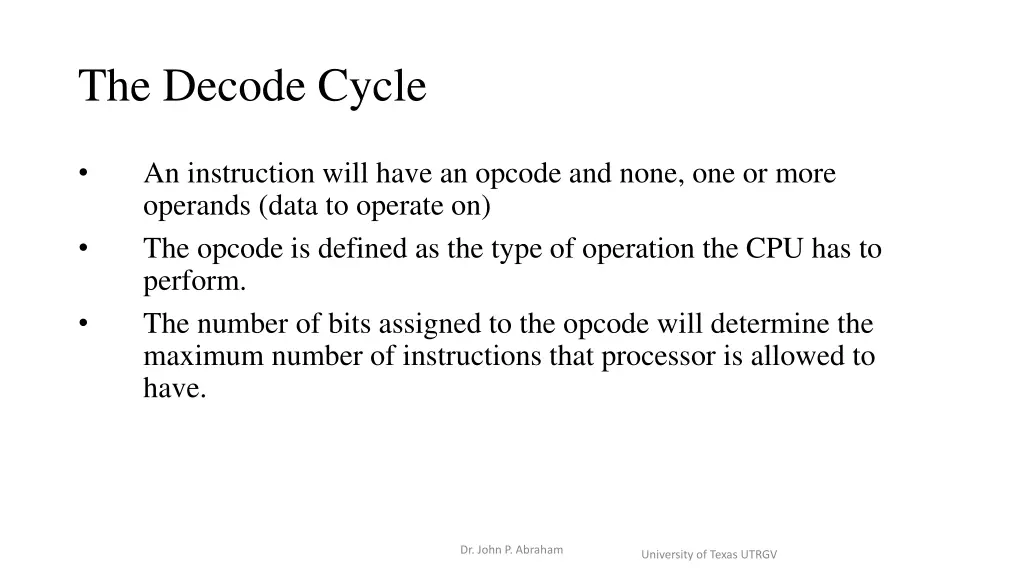 the decode cycle