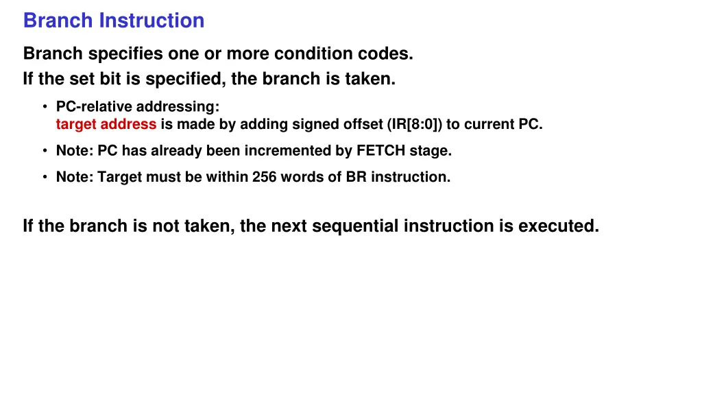 branch instruction