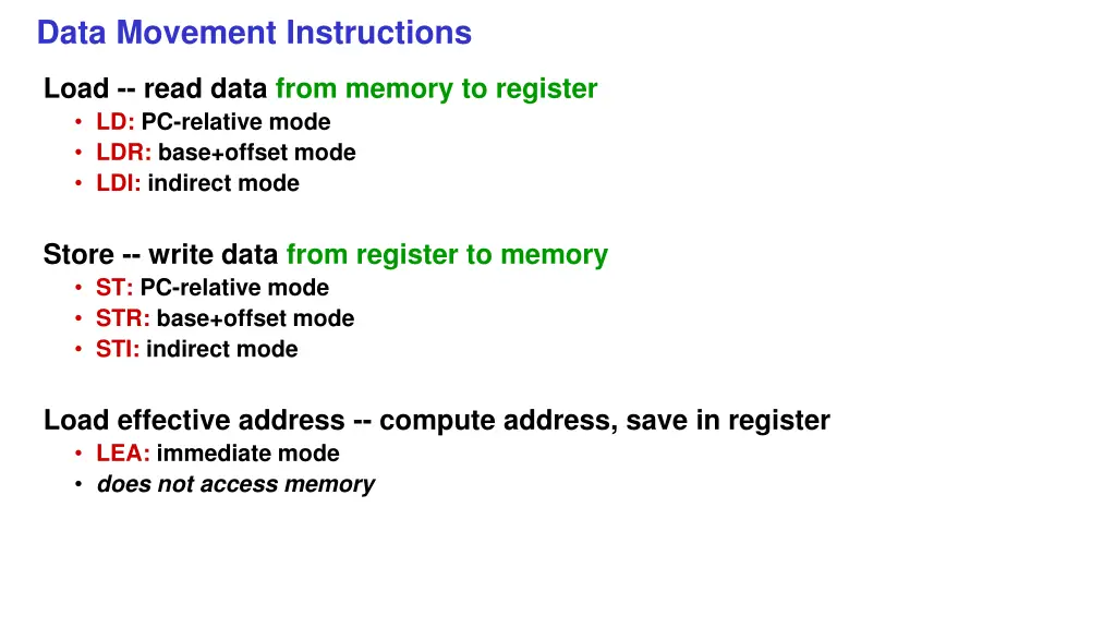 data movement instructions