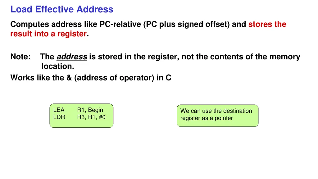 load effective address