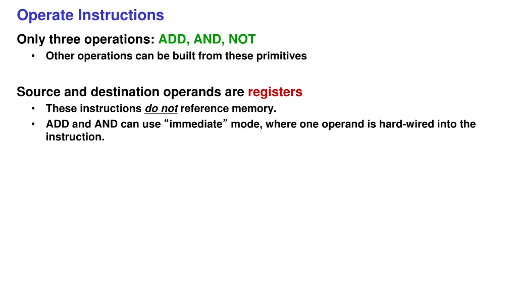 operate instructions