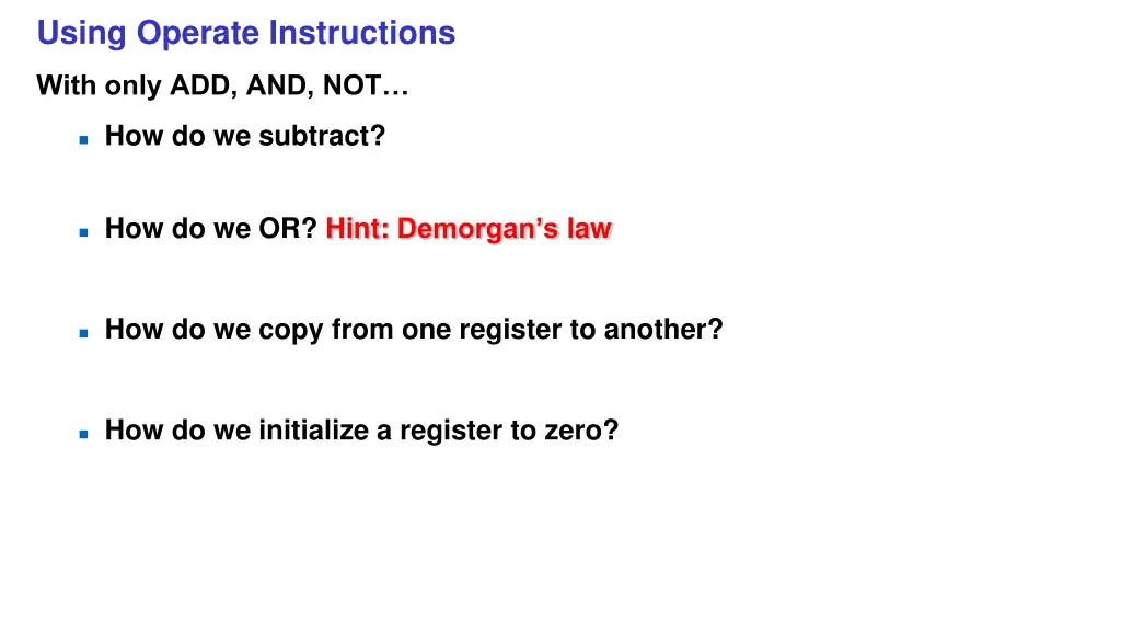 using operate instructions