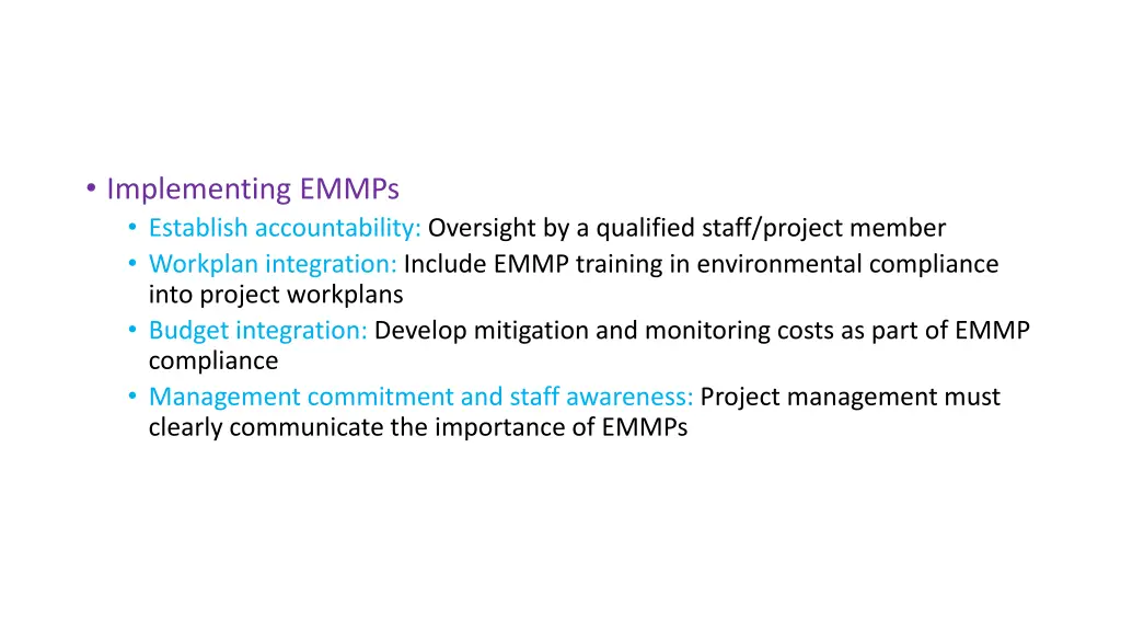 implementing emmps establish accountability