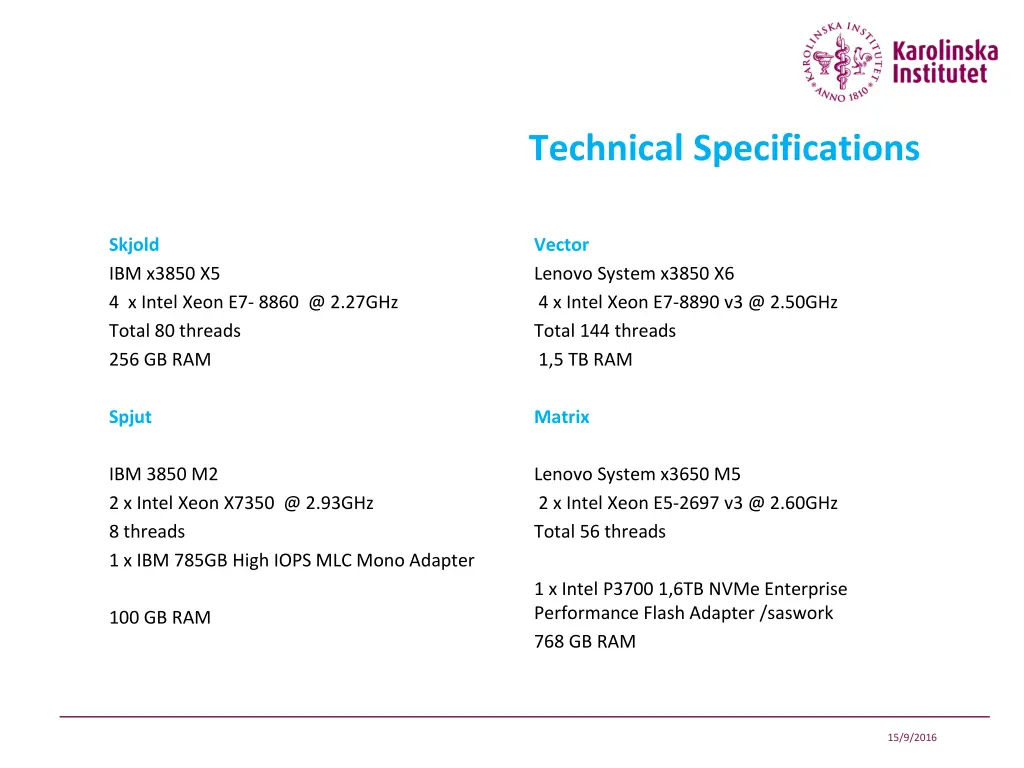 technical specifications