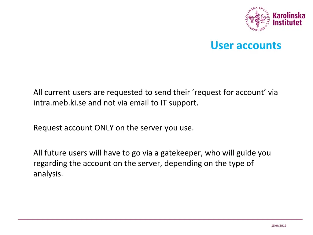 user accounts