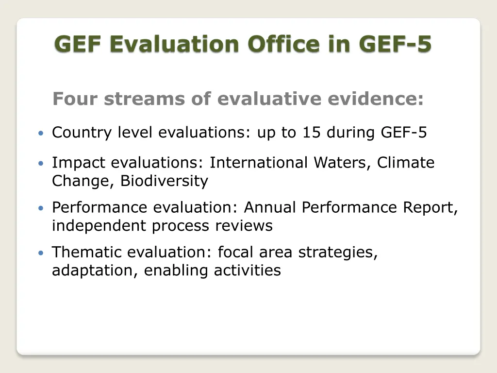 gef evaluation office in gef 5 1