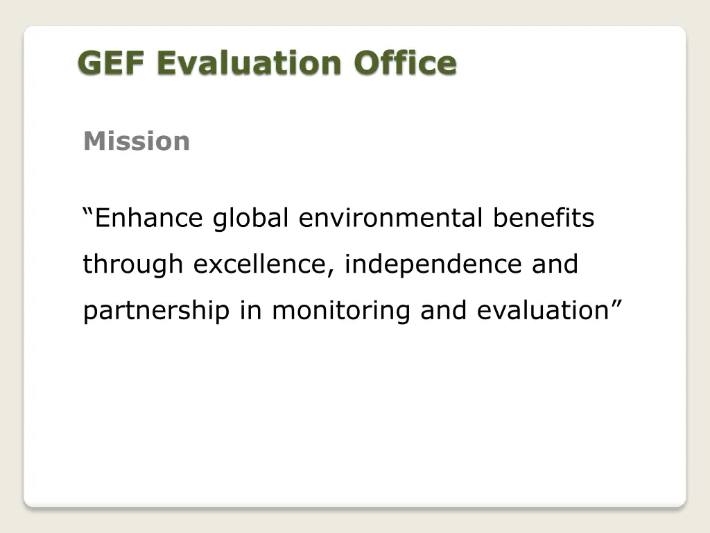 gef evaluation office