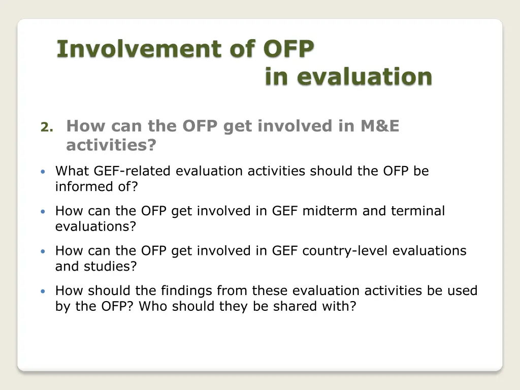 involvement of ofp
