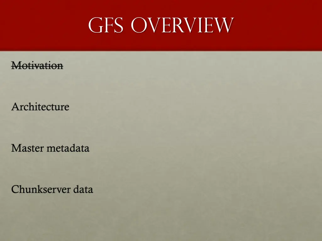 gfs overview