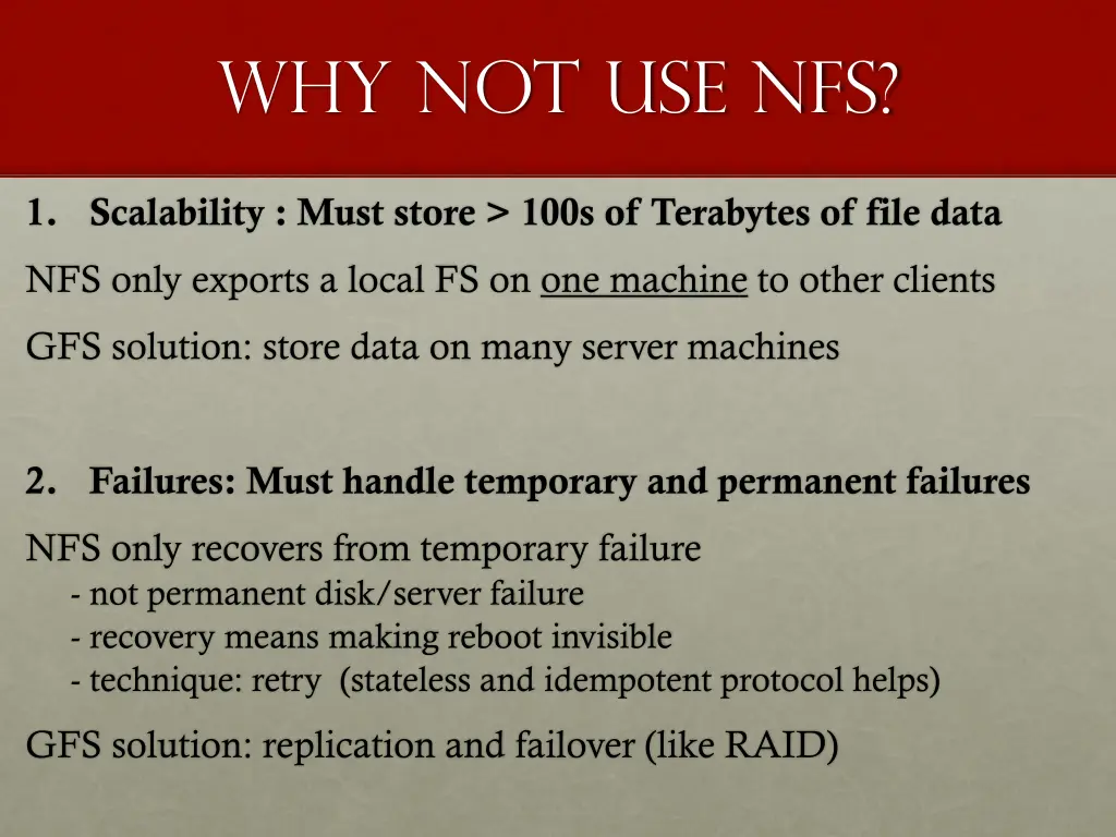 why not use nfs