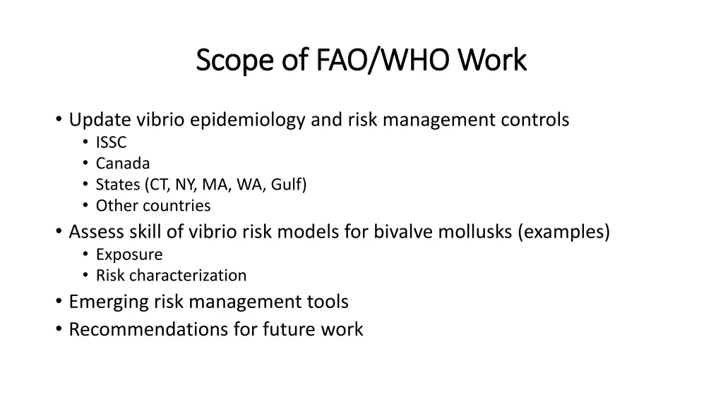 scope of fao who work scope of fao who work