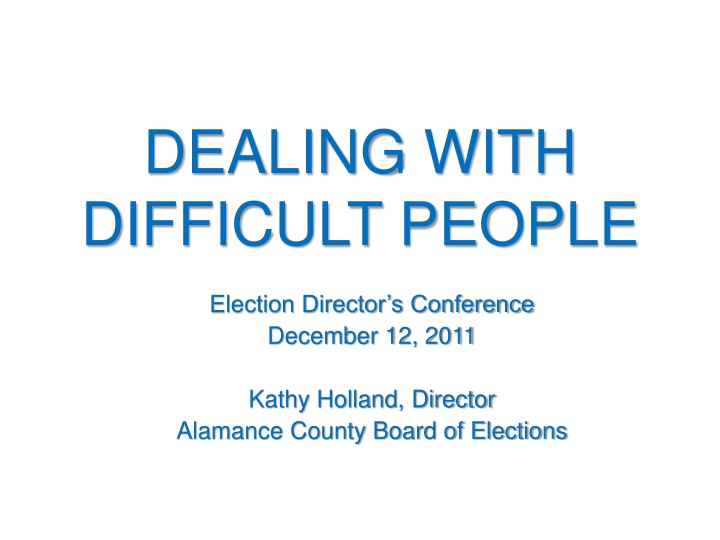 dealing with difficult people