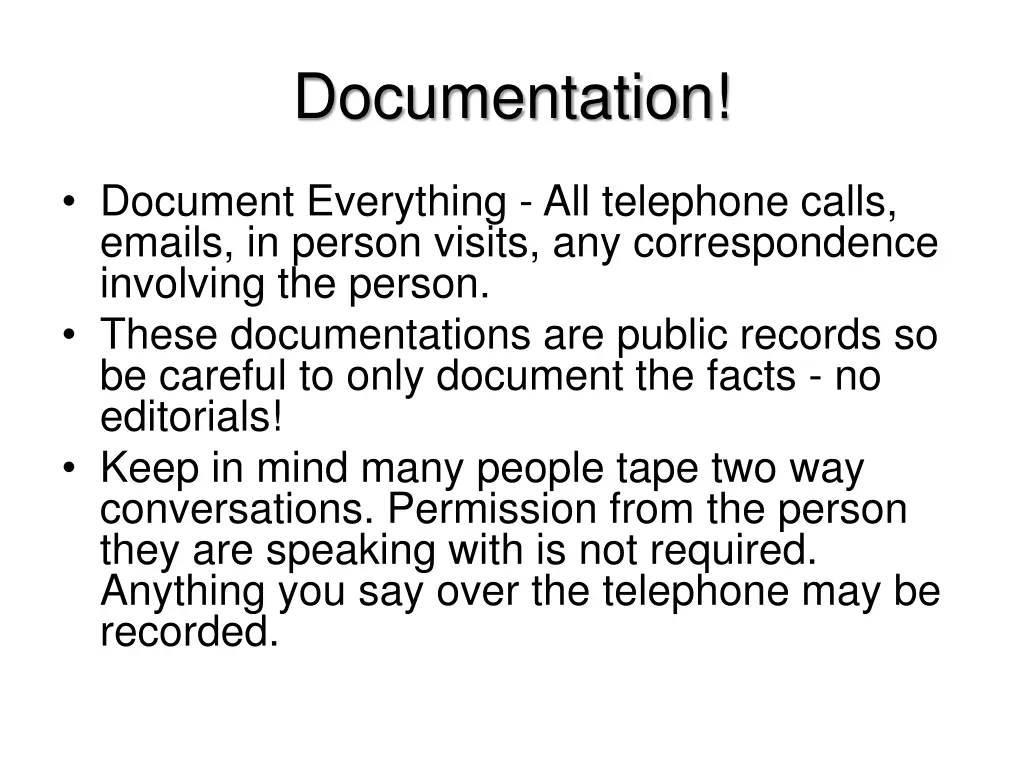 documentation