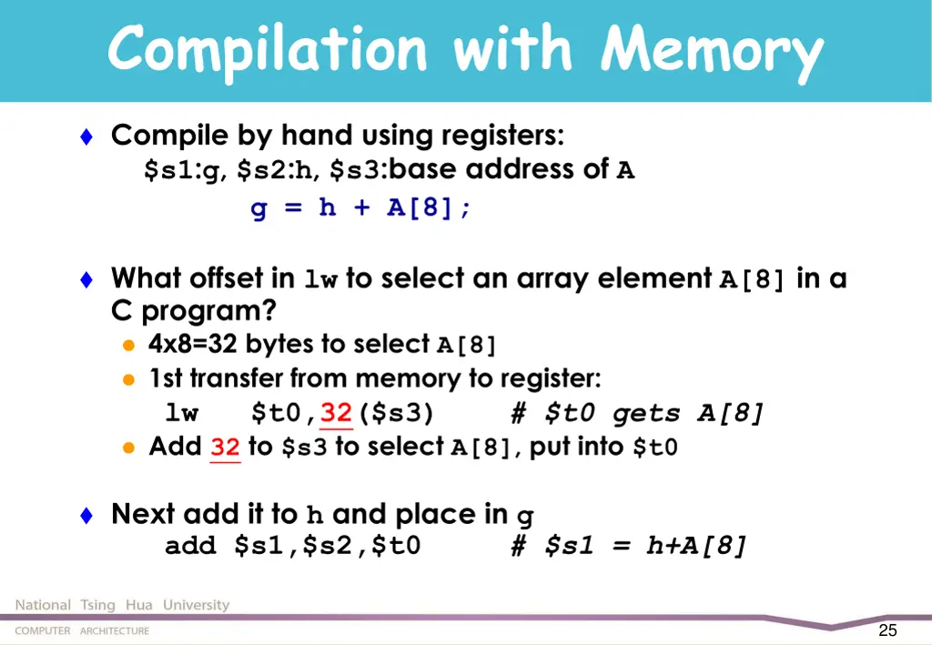 compilation with memory