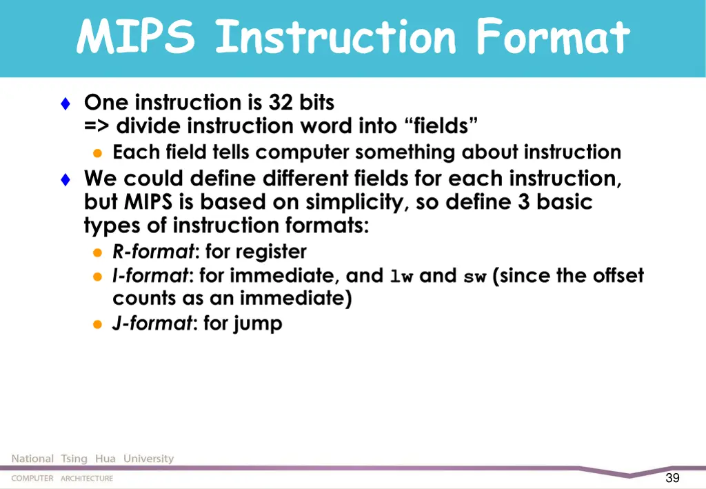 mips instruction format