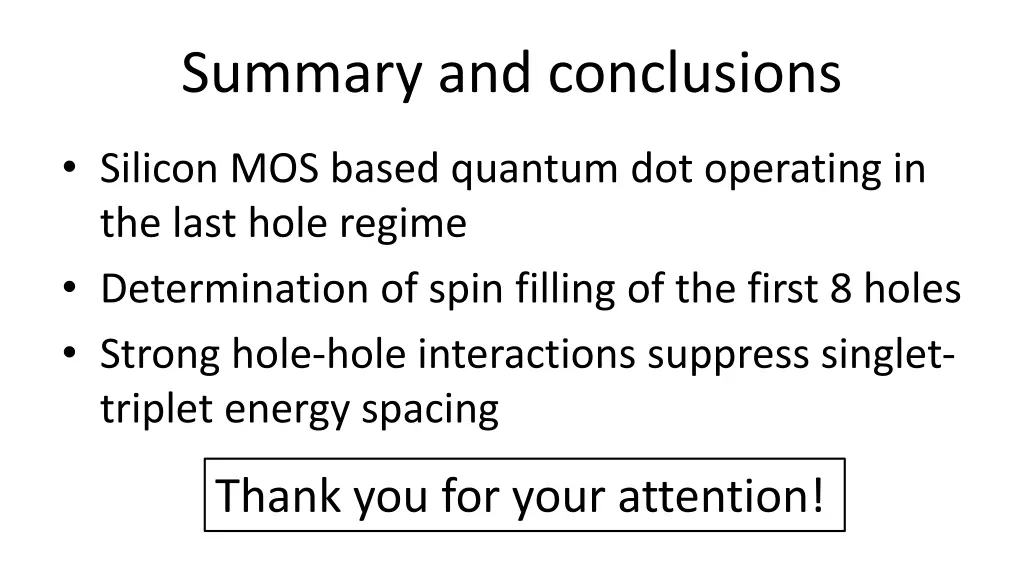 summary and conclusions