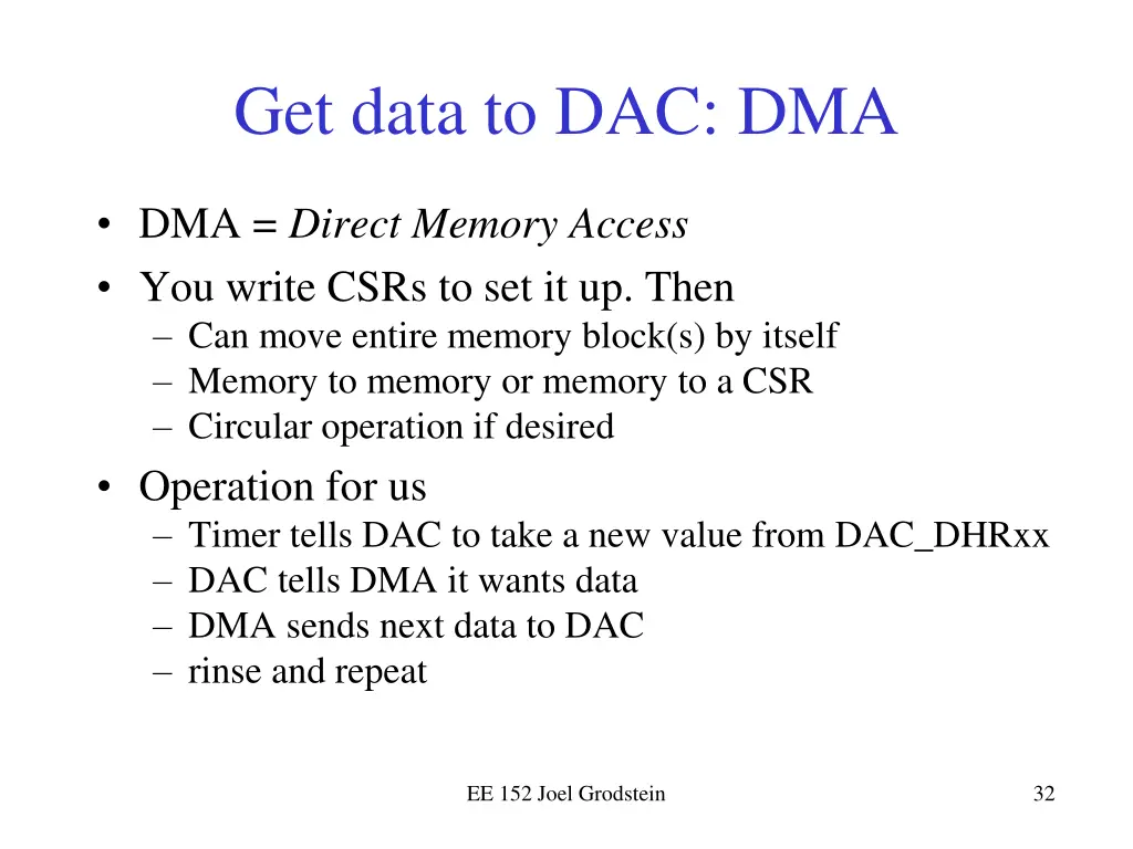get data to dac dma