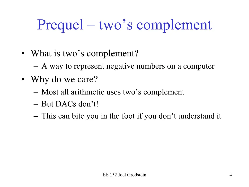 prequel two s complement