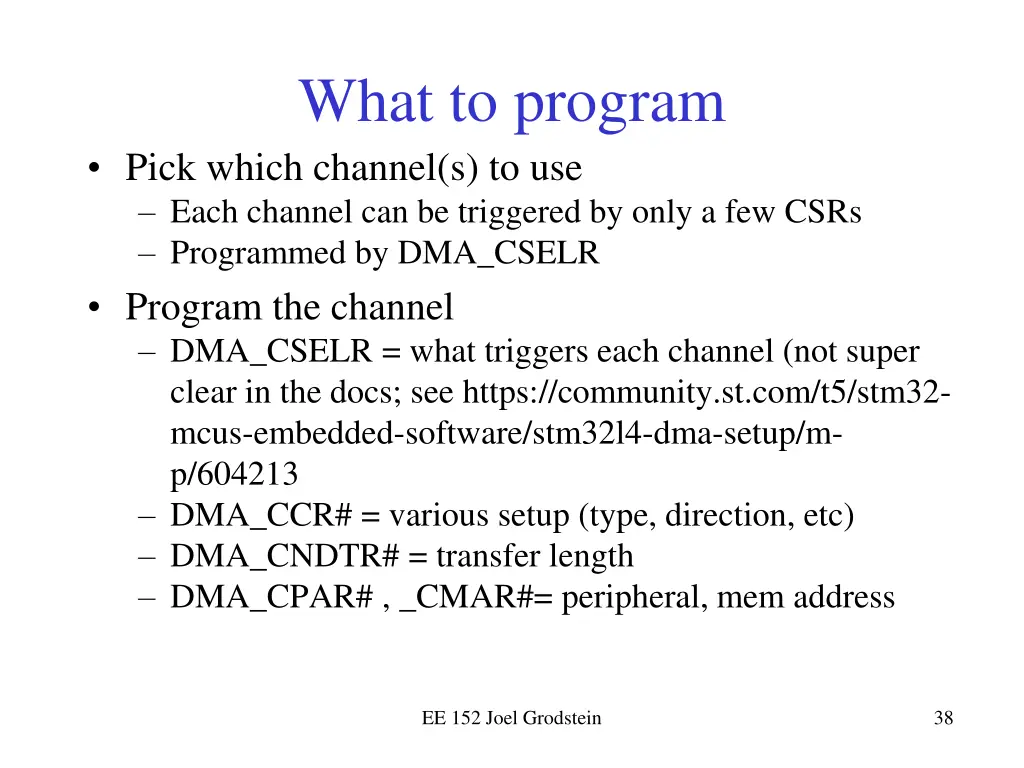 what to program pick which channel s to use each
