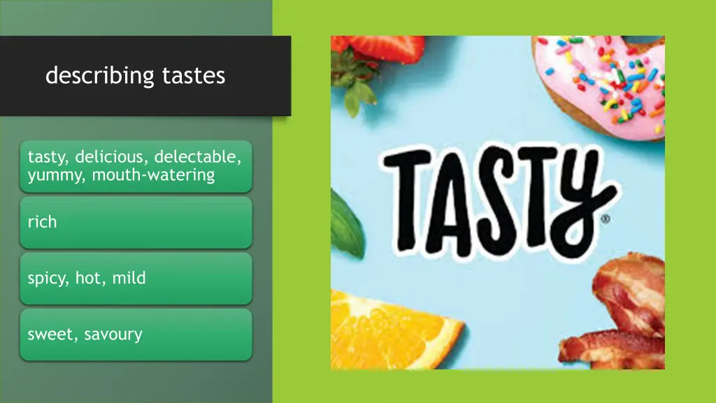 describing tastes 2