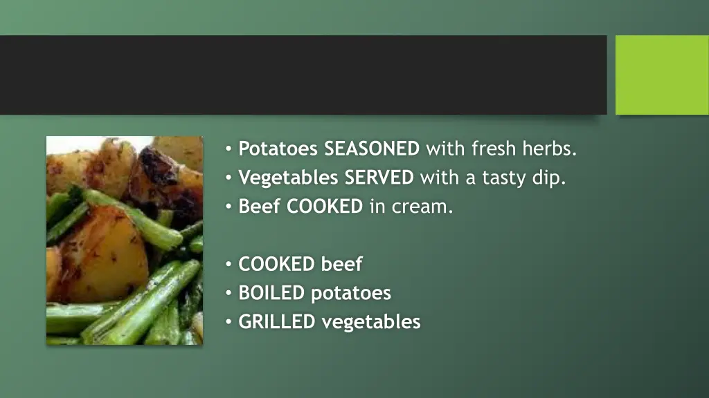 potatoes seasoned with fresh herbs vegetables