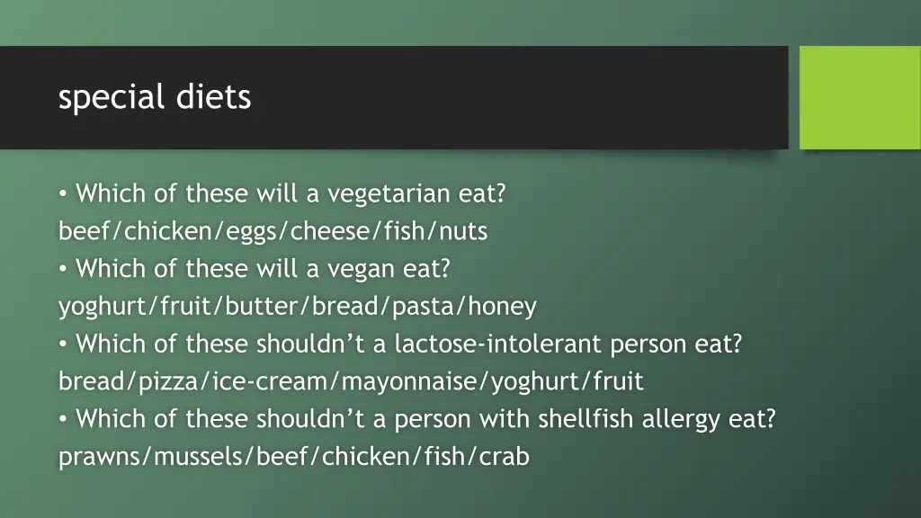 special diets