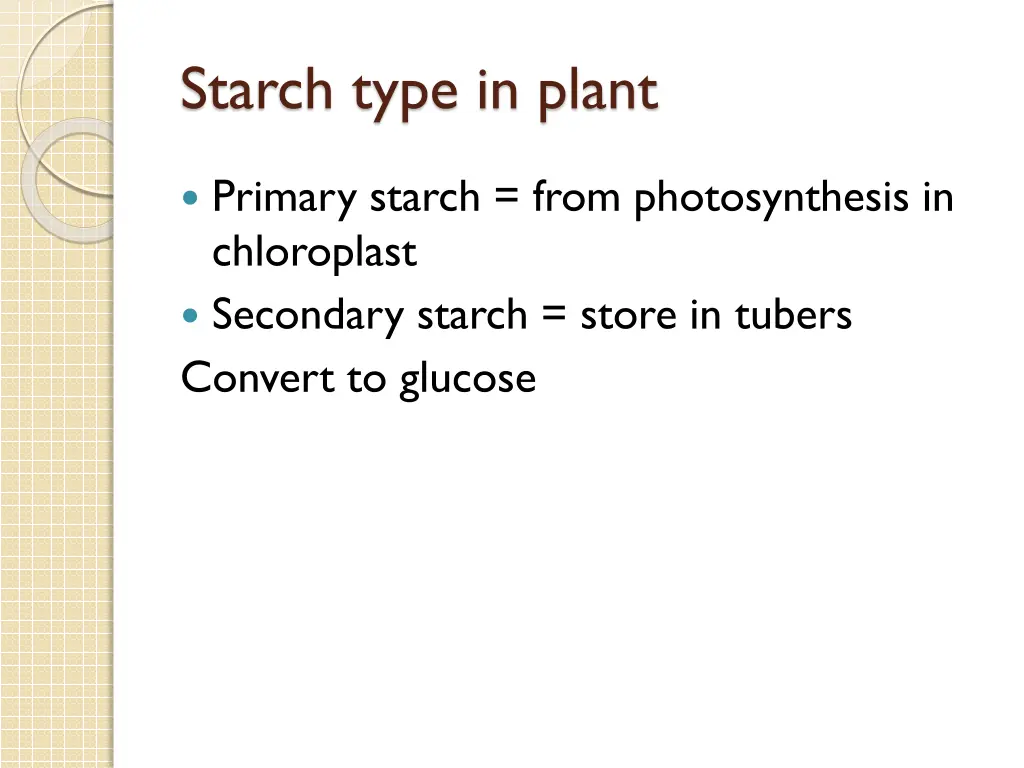 starch type in plant
