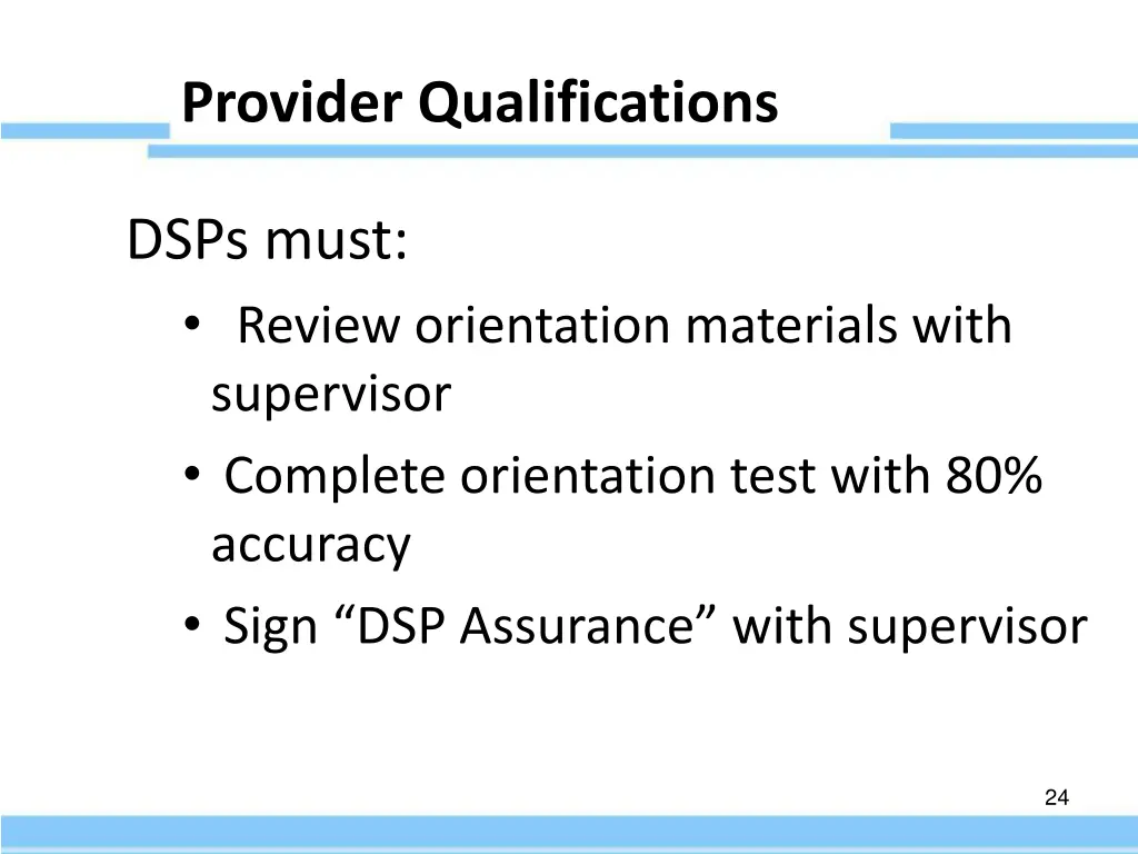 provider qualifications 6