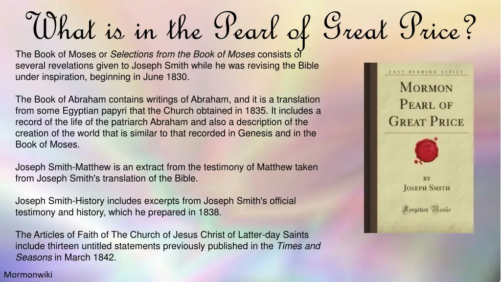 what is in the pearl of great price