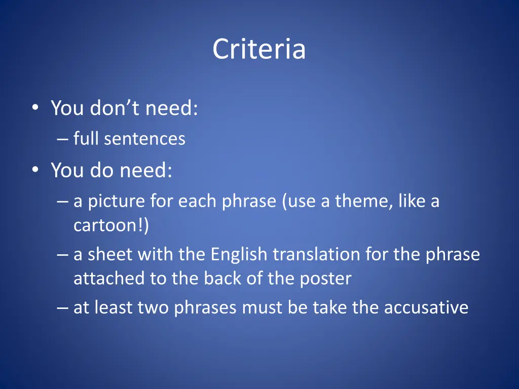criteria