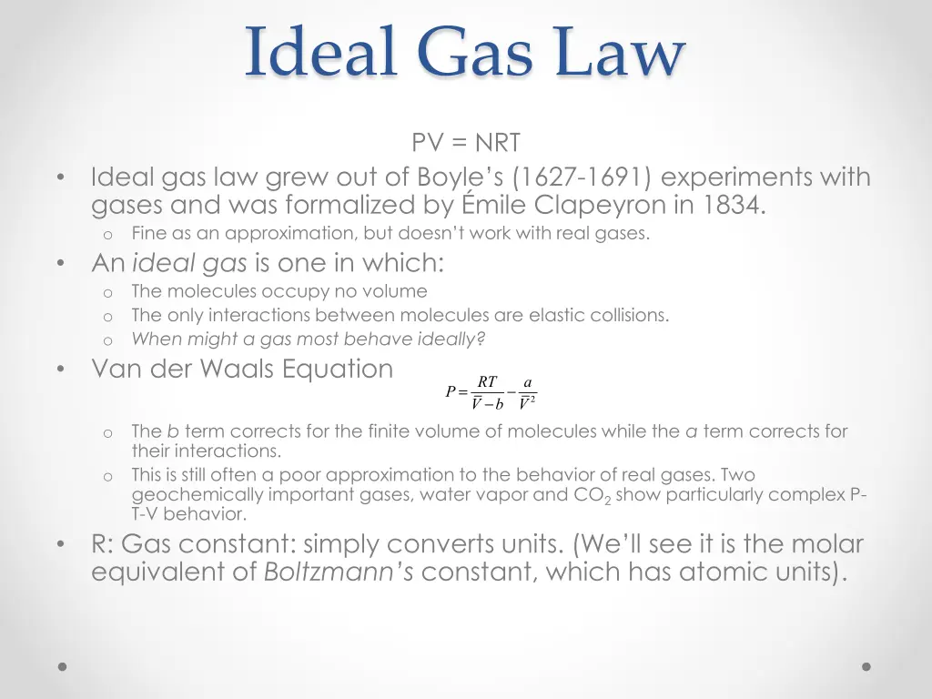 ideal gas law