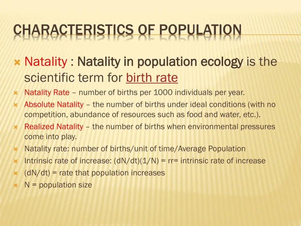 characteristics of population 3