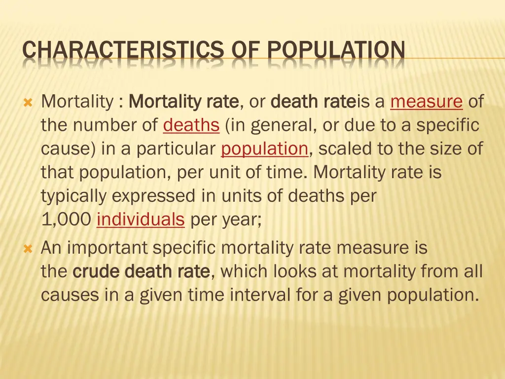 characteristics of population 4
