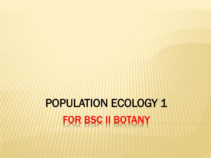 population ecology 1 population ecology 1