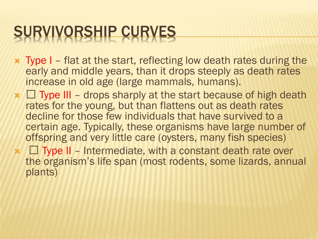 survivorship curves